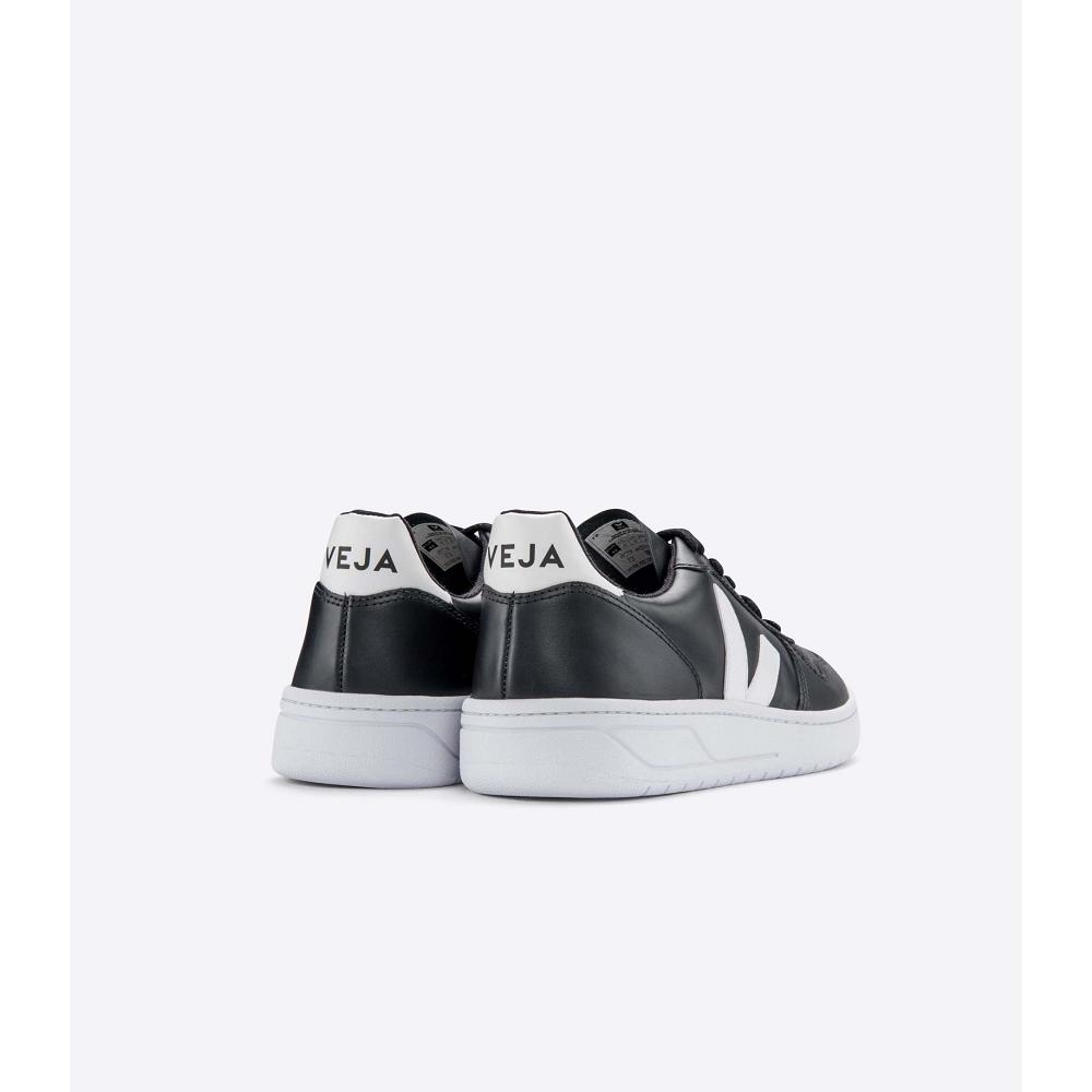 Veja V-10 LEATHER SOLE Sneakers Heren Black/White | BE 321RVD